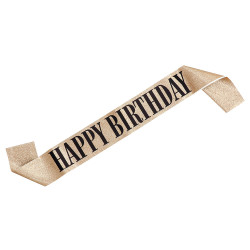 Šerpa Happy birthday zlatá